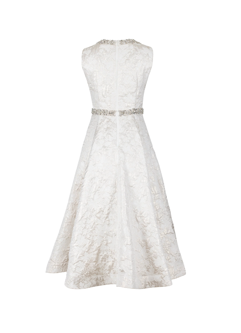 Vestido escote "V" pedrería