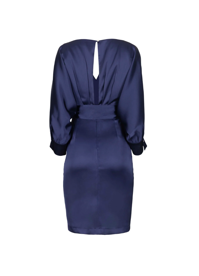 Navy satin dress