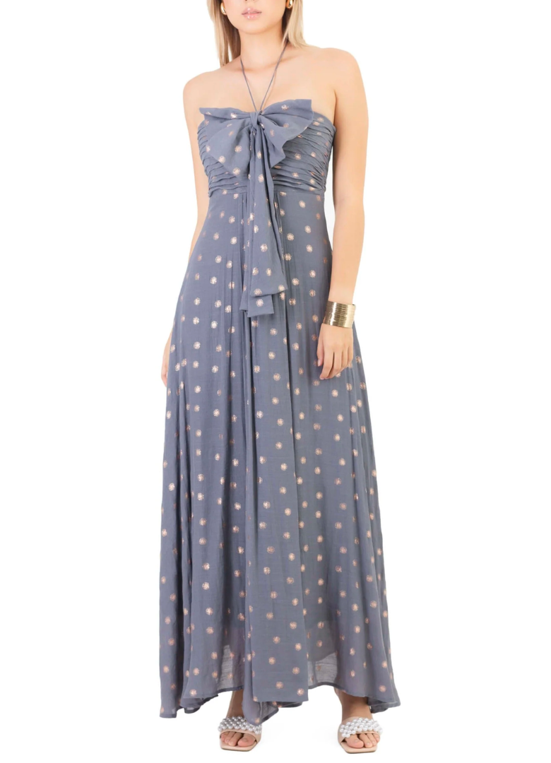 Halter dress with bow