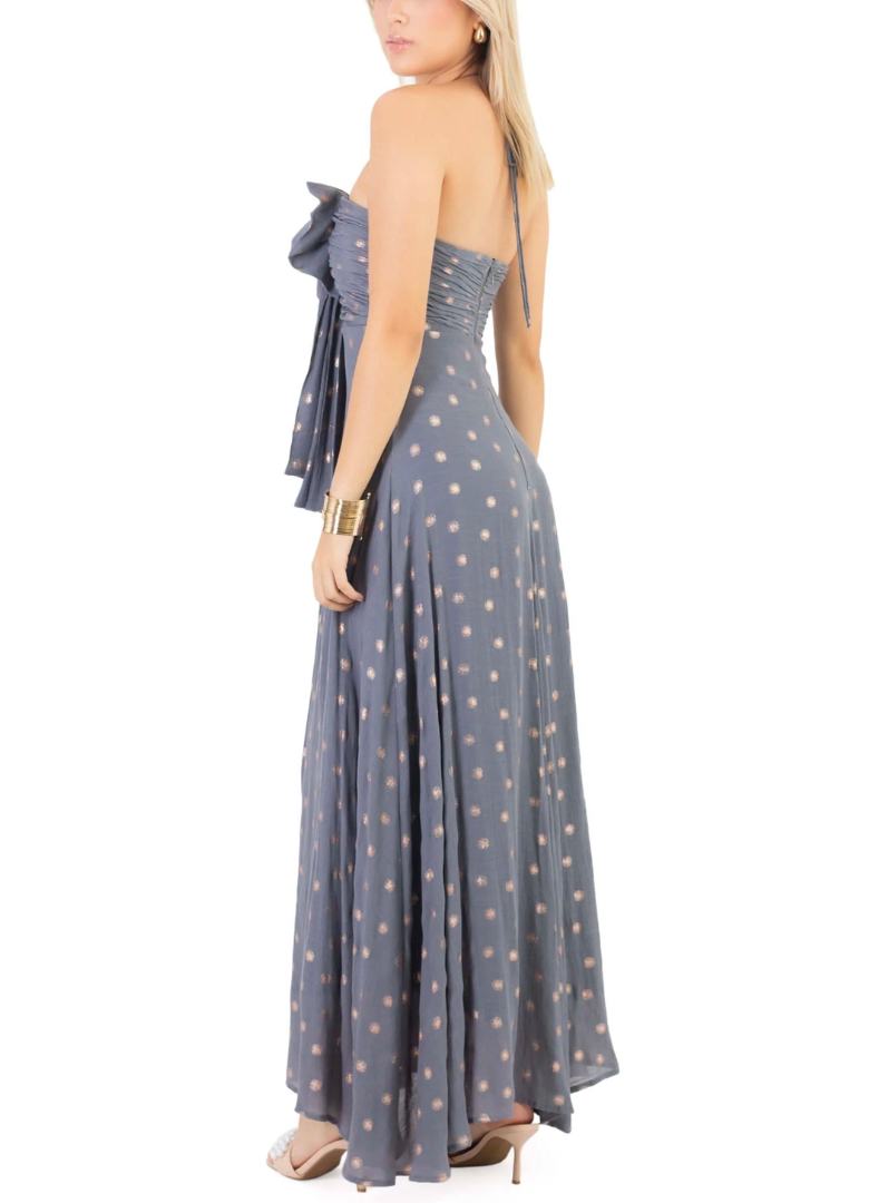 Halter dress with bow