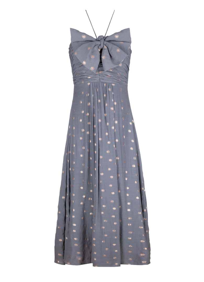 Halter dress with bow