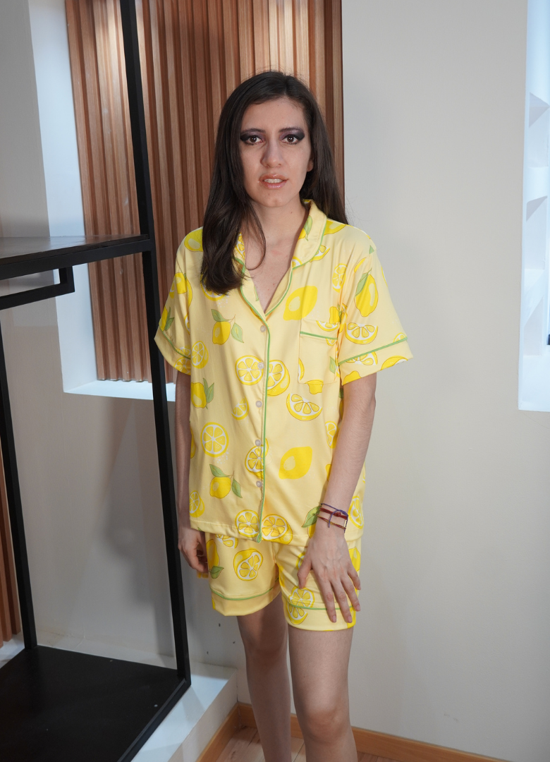 Pijama short limones