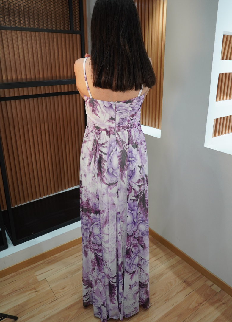 Vestido print floral lila