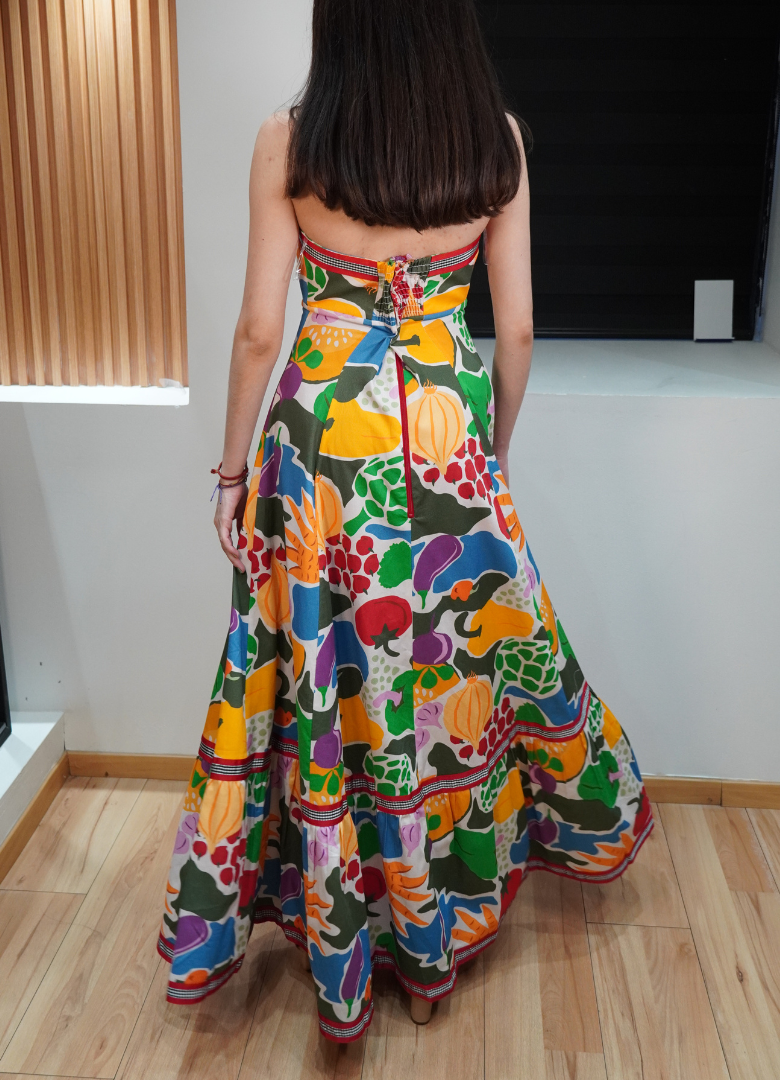 Vestido strapples print color