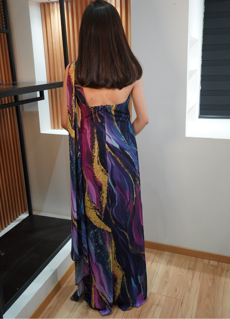 Vestido print morado