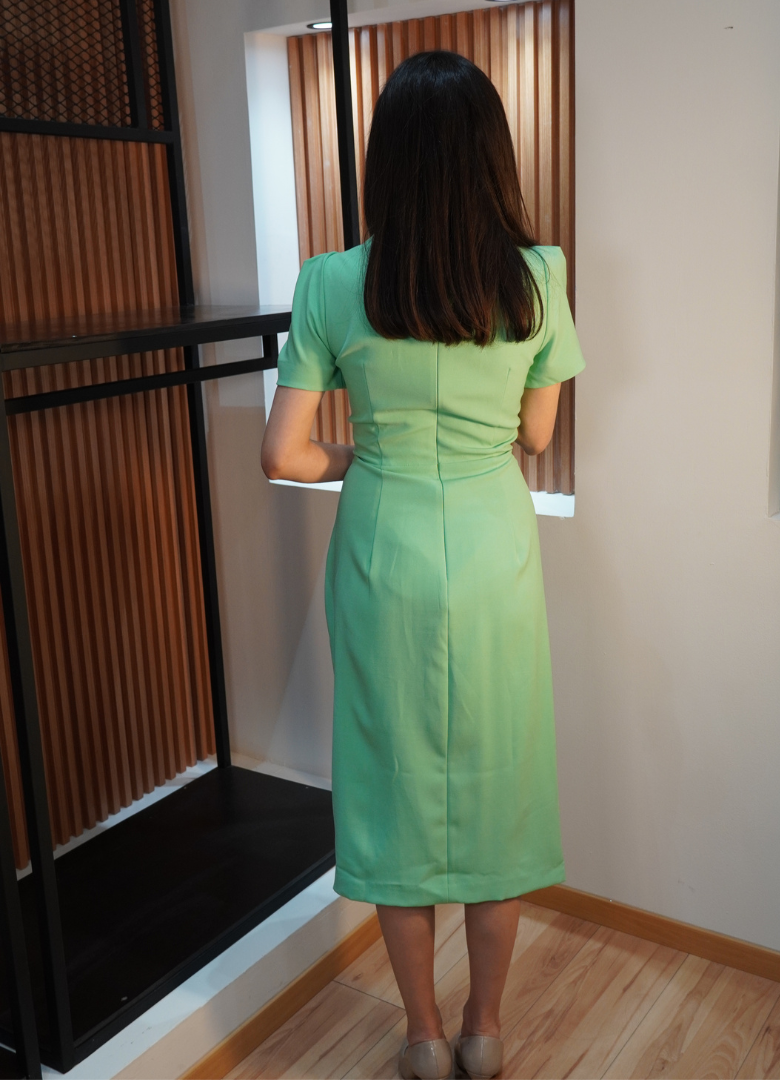 Vestido midi pistache