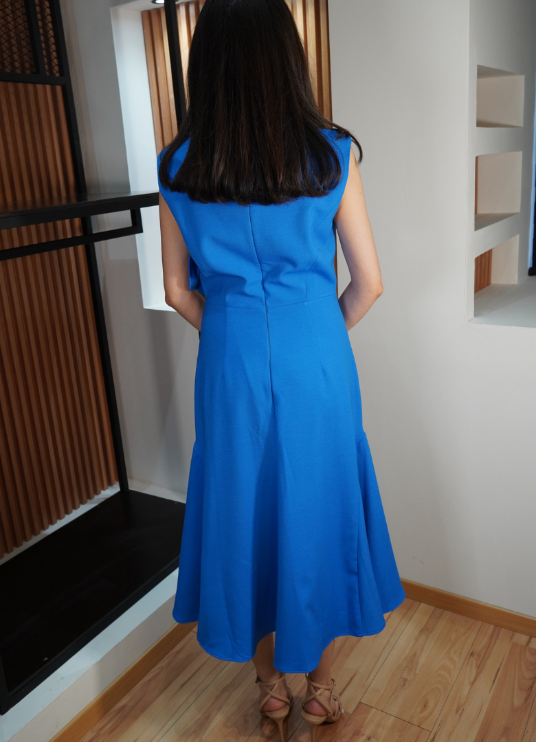 Vestido midi azul rey