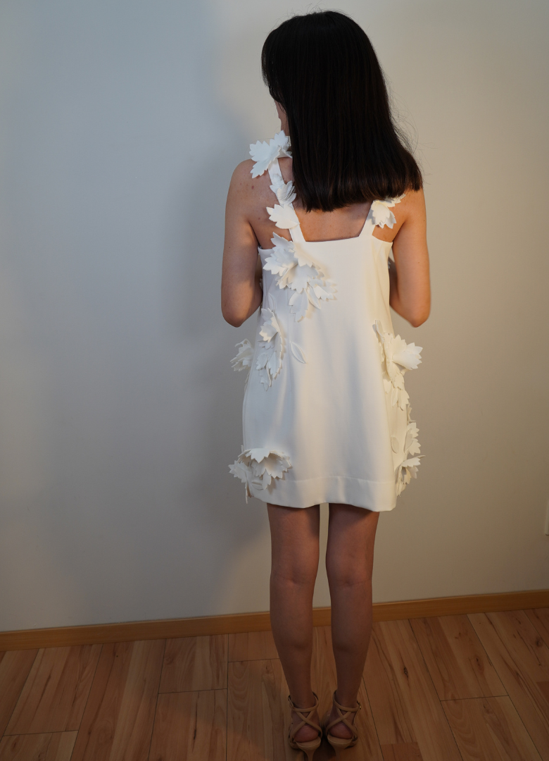 Vestido bridal flores 3D