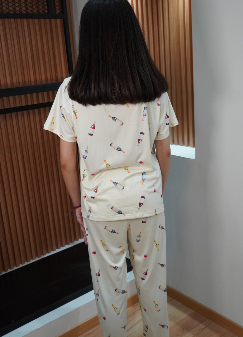 Pijama print vinos