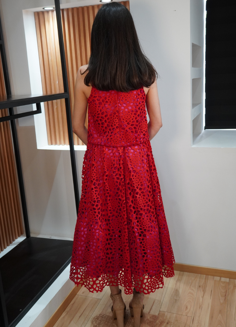 Set falda y top rojo