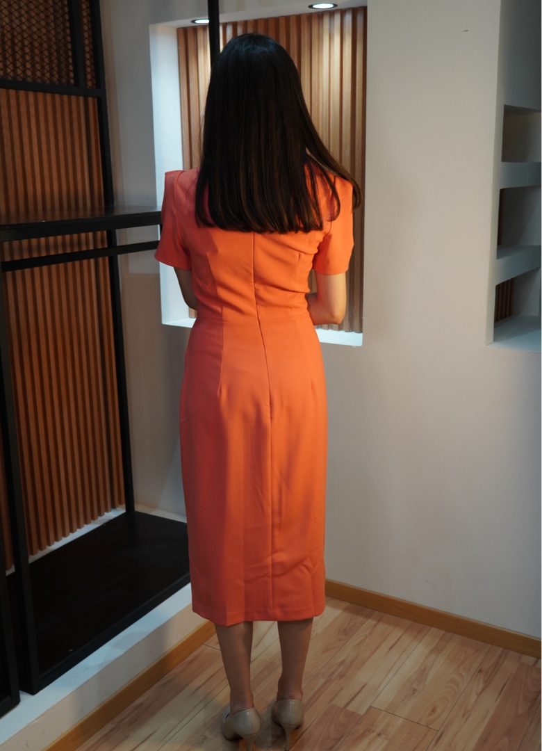 Vestido midi naranja