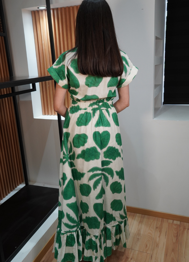 Vestido print verde