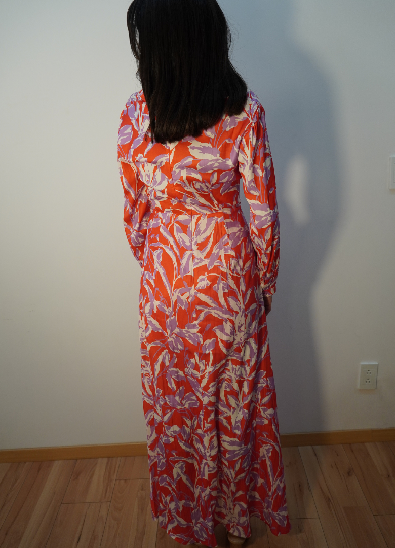 Vestido print floral rojo
