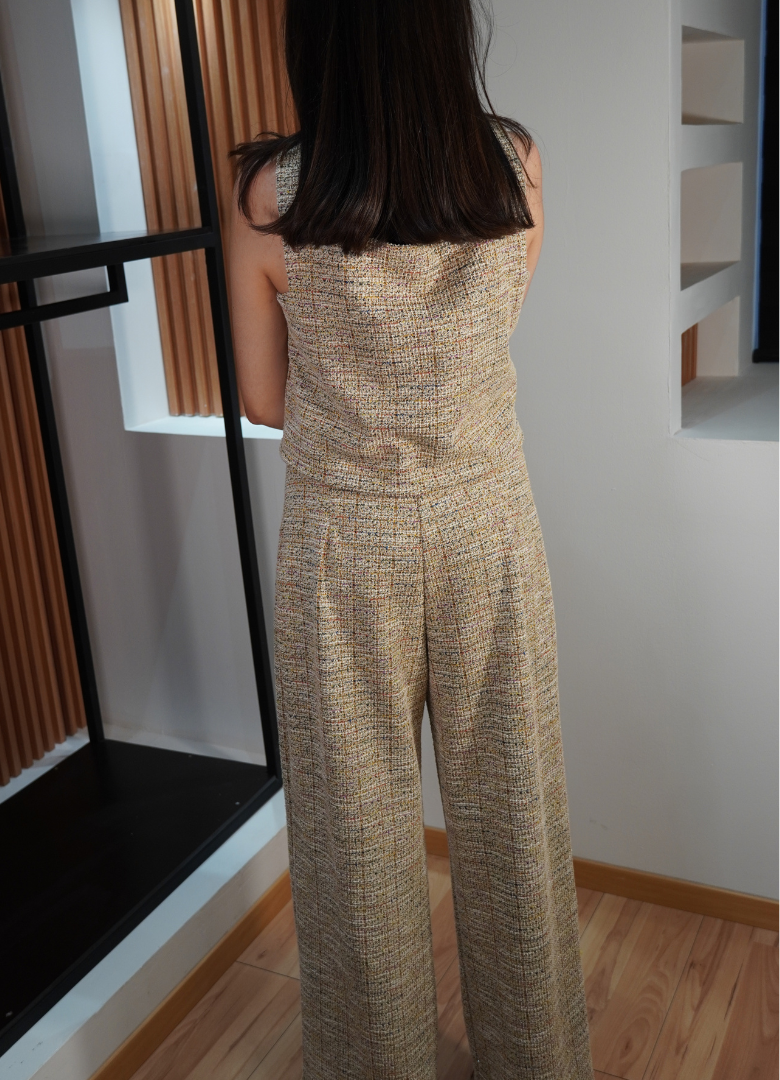 Set tweed top y pantalón