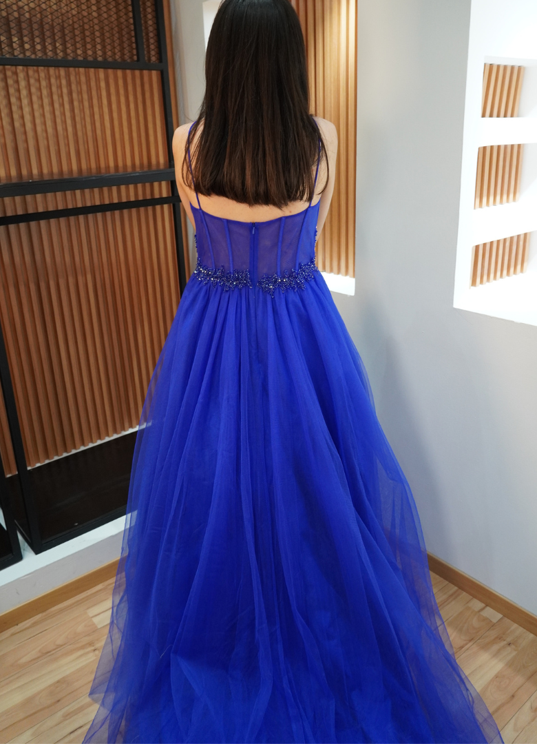 Vestido azul rey