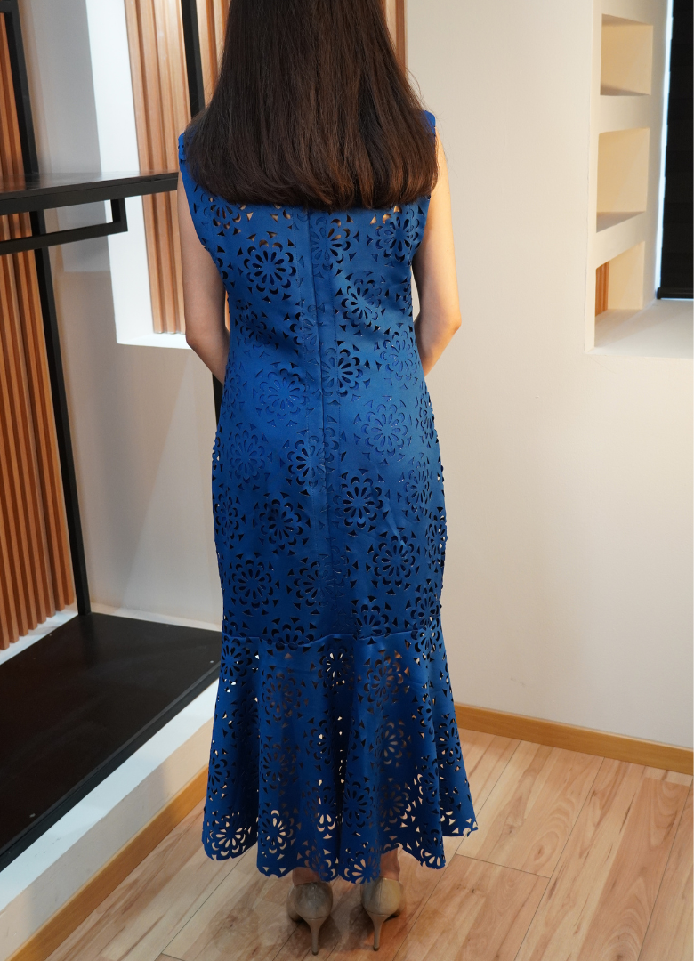 Vestido midi azul rey