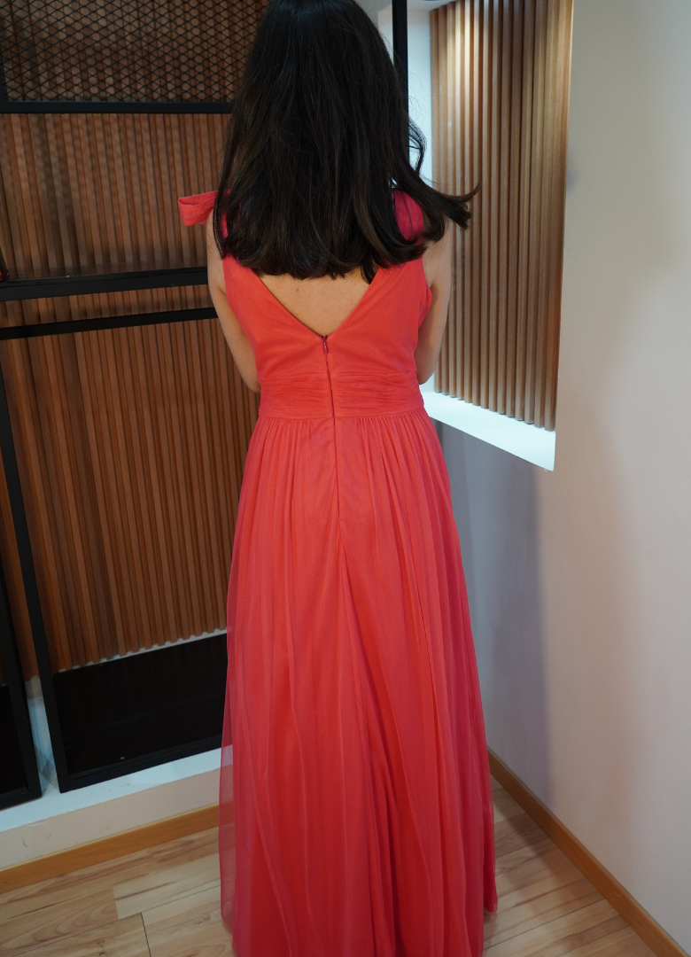 Vestido largo coral