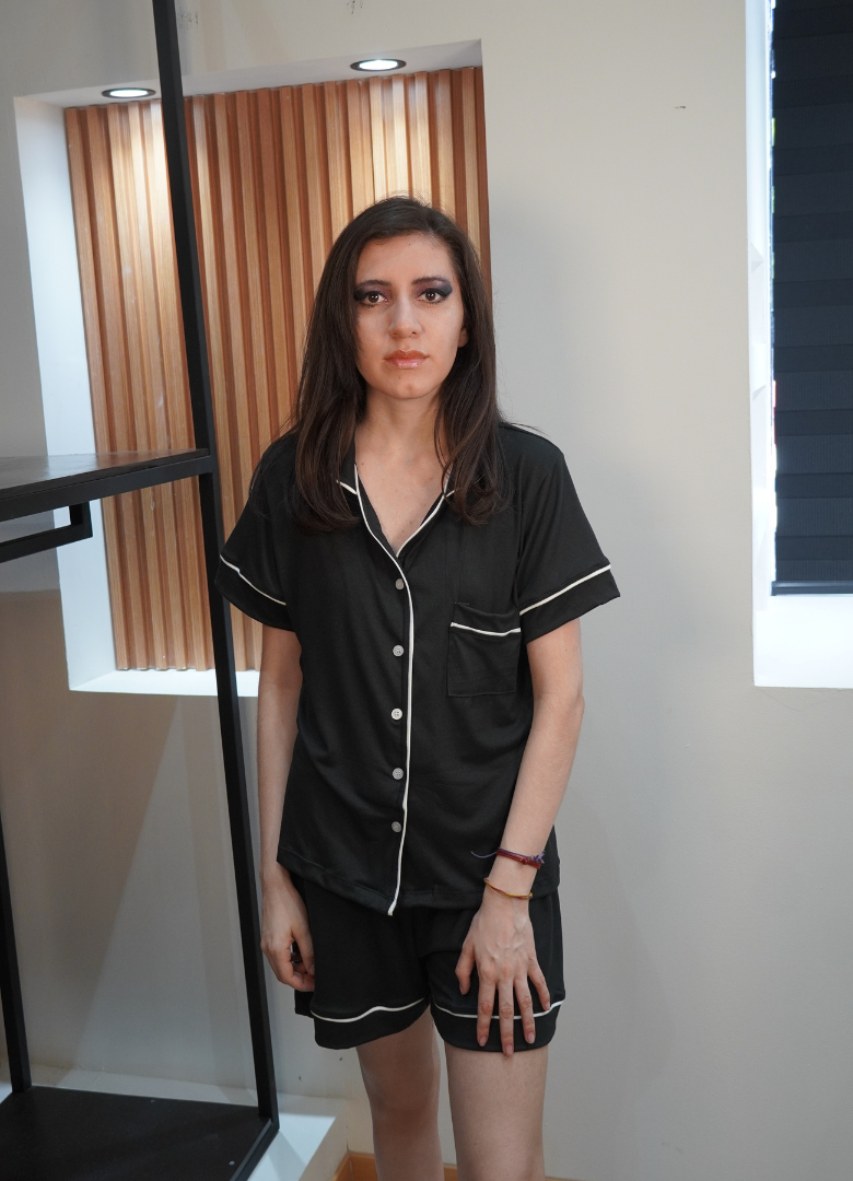 Pijama short negra