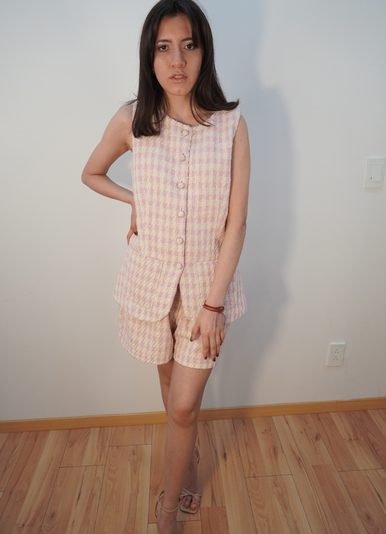 Set tweed rosa
