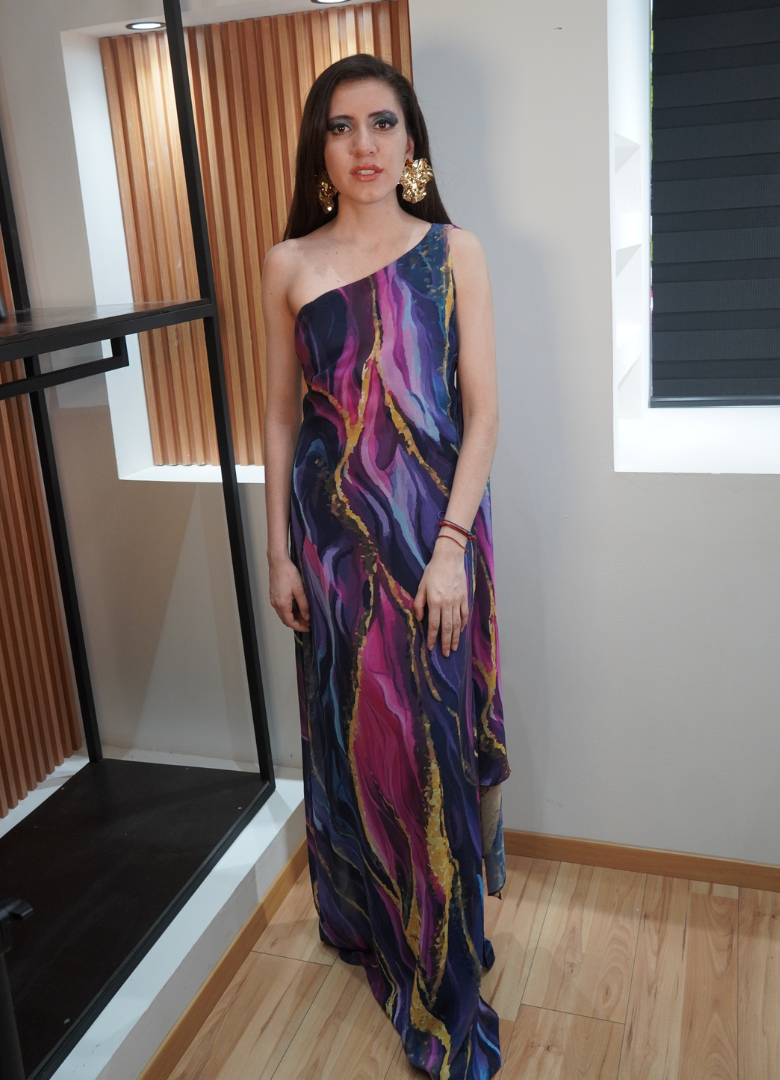 Vestido print morado