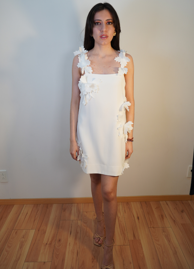 Vestido bridal flores 3D
