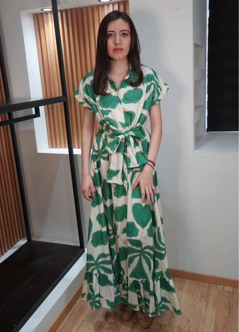 Vestido print verde