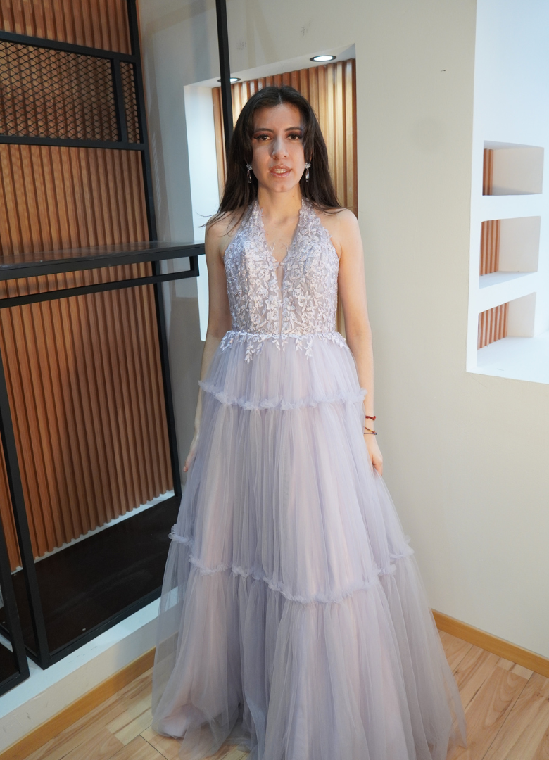 Vestido de noche lila