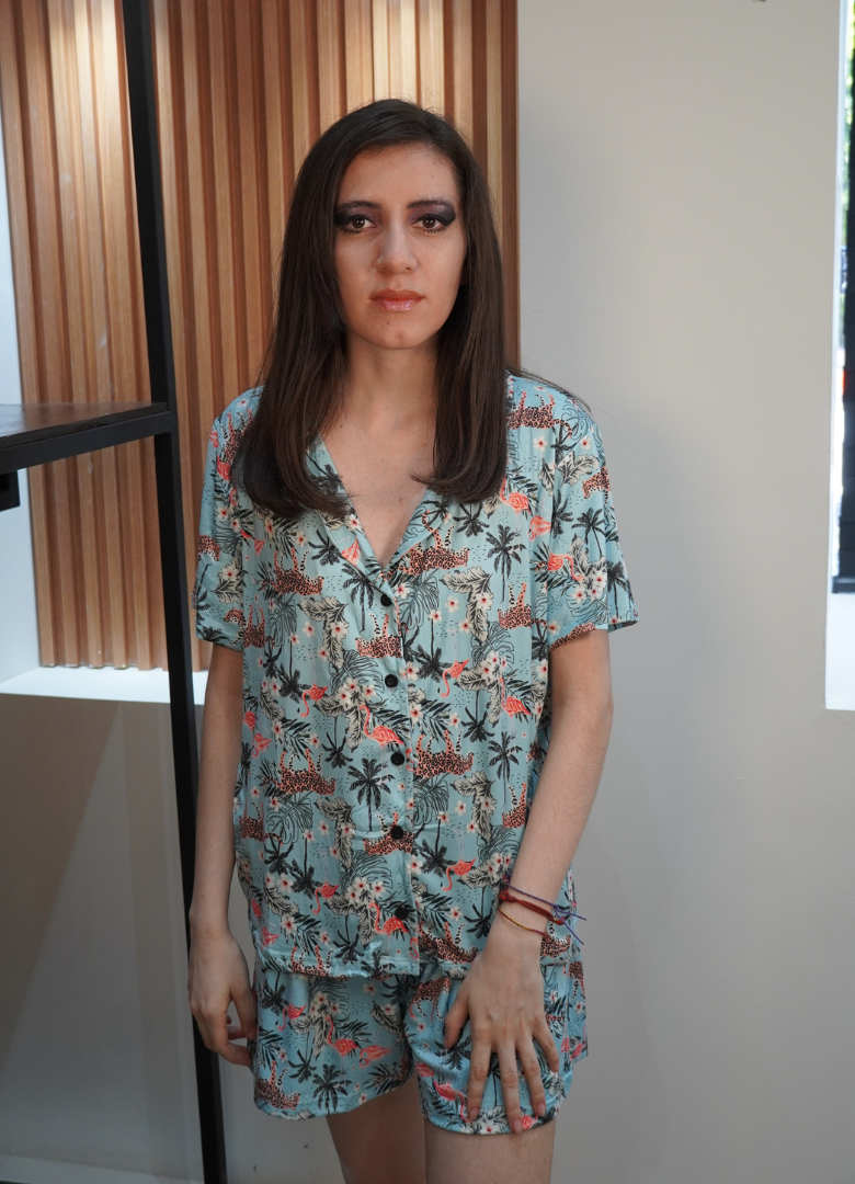Pijama short leopardo