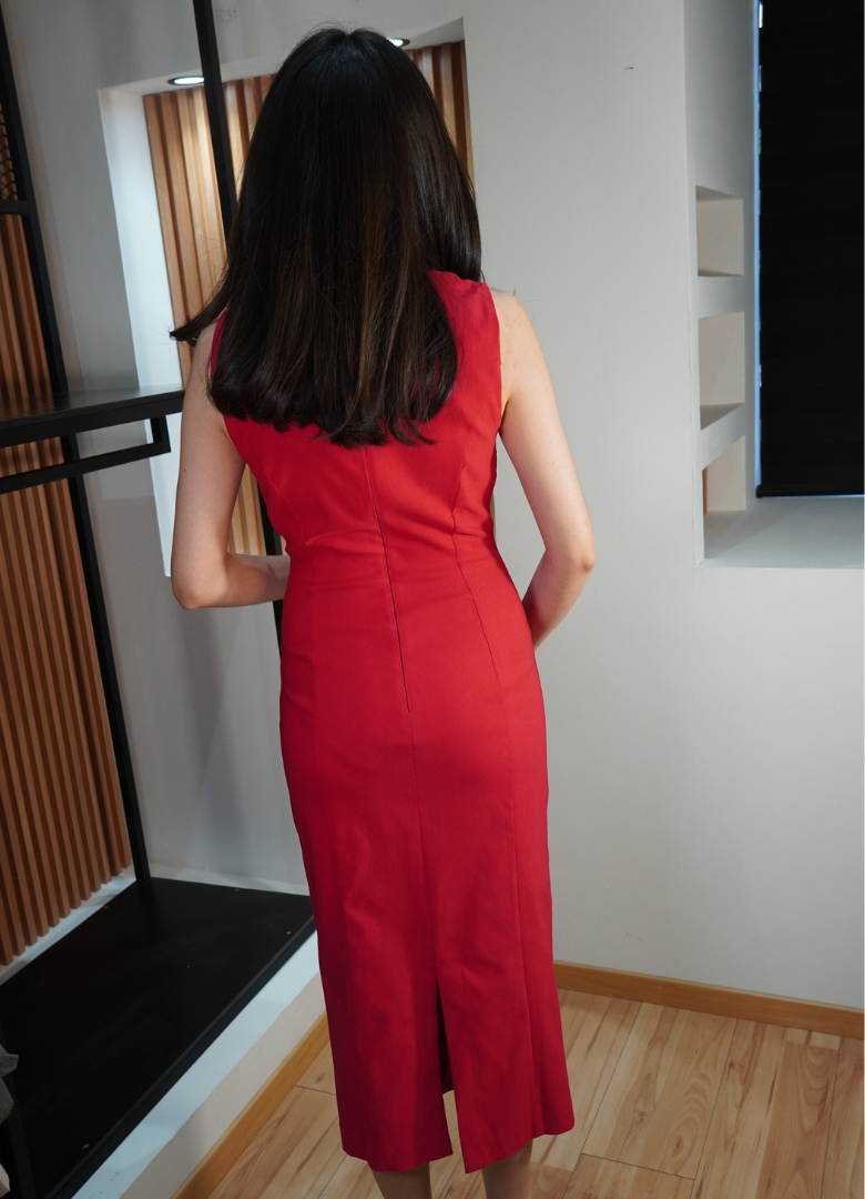 Vestido rojo moñitos