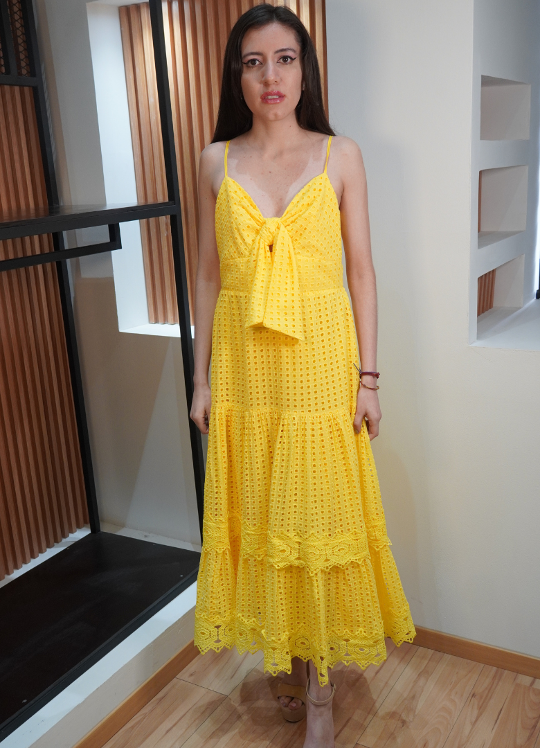 Vestido amarillo crochet