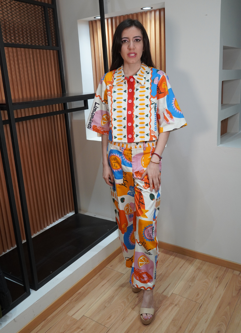 Set top y pantalón print