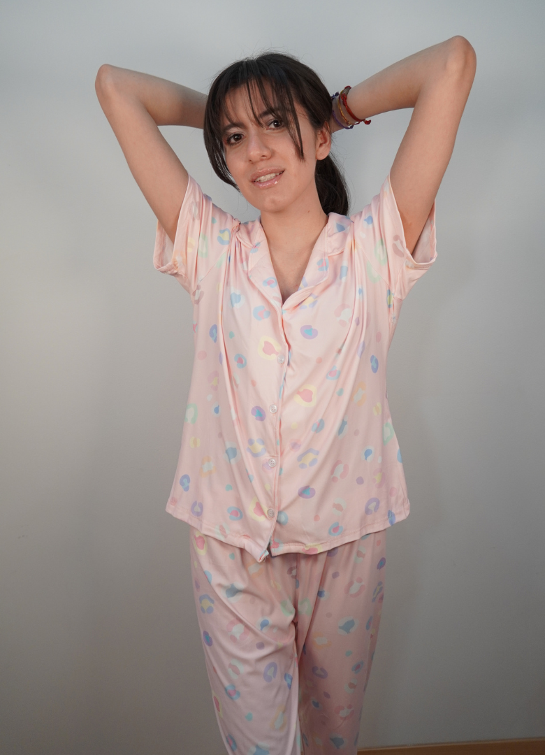 Pijama animal print pastel