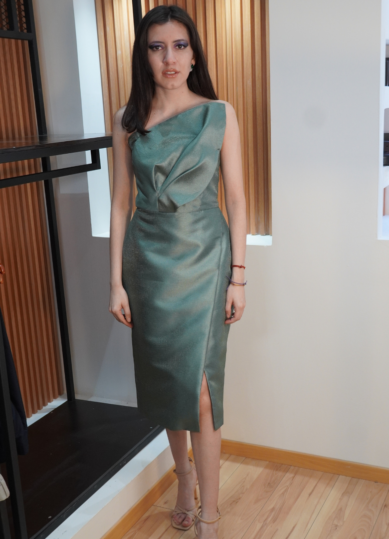 Vestido midi olive