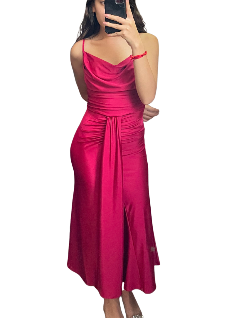 Vestido tirantes lazos cherry