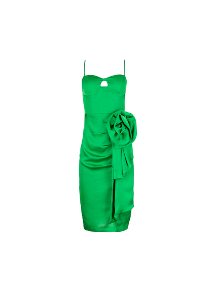 Vestido verde midi flor