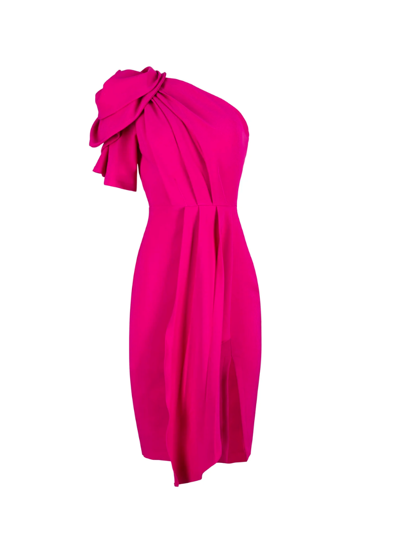 Vestido fucsia midi