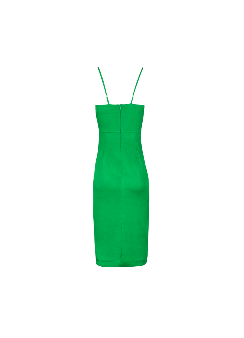 Vestido verde midi flor