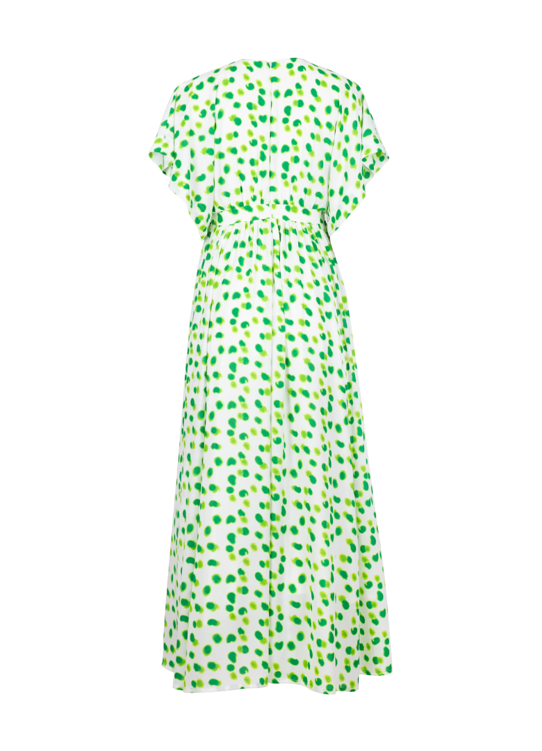 Vestido estampado verde circular