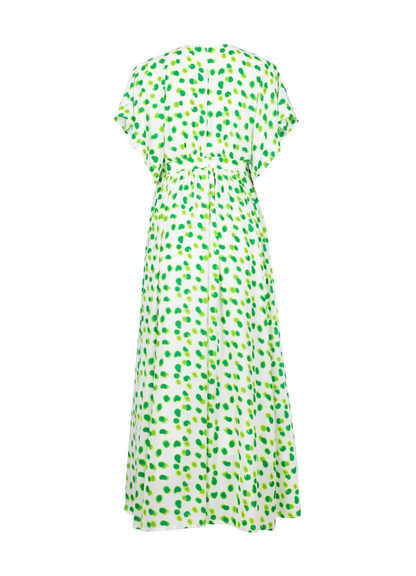 Vestido estampado verde circular