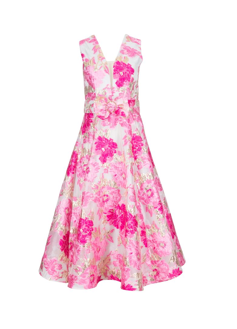 Vestido midi floral estampado