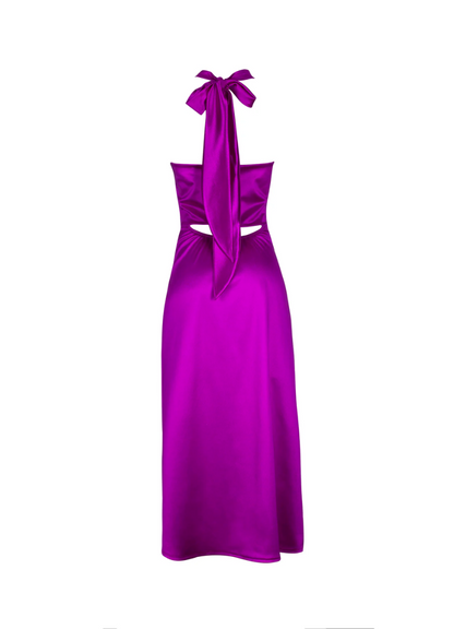 Vestido satin uva