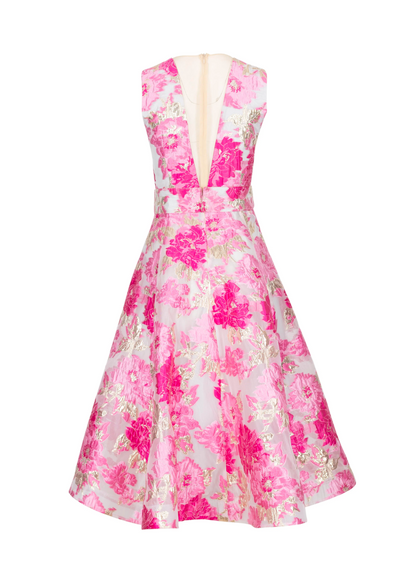 Vestido midi floral estampado