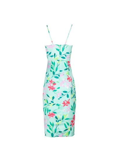 Vestido menta midi estampado