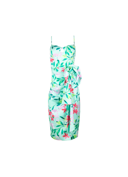 Vestido menta midi estampado