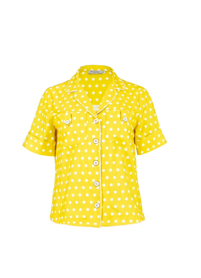 Yellow ball printed blouse