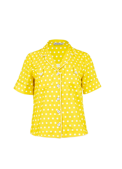 Yellow ball printed blouse