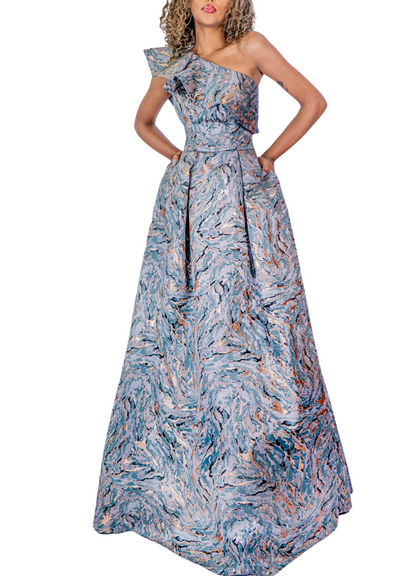 Brocade evening dress