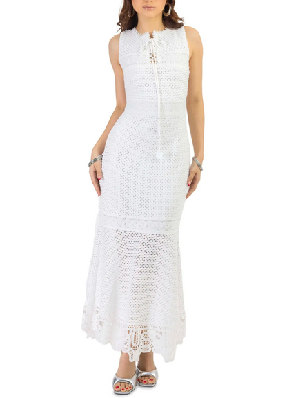 Vestido maxi blanco corte sirena