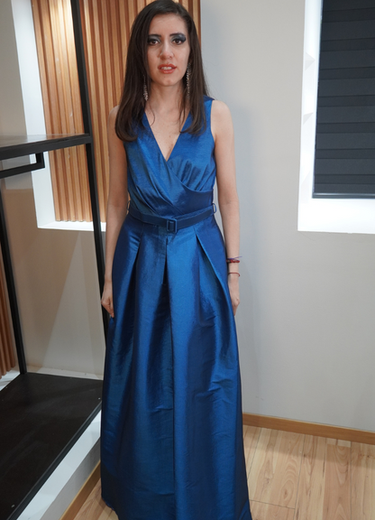 Vestido micado azul