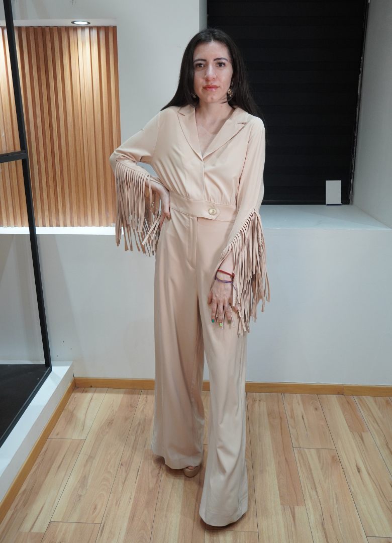 Jumpsuit beige flecos